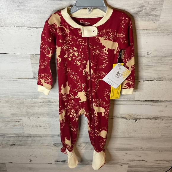 Burt’s Bees Christmas Baby Reindeer Sleeper Size 12 Months NEW - Picture 1 of 8